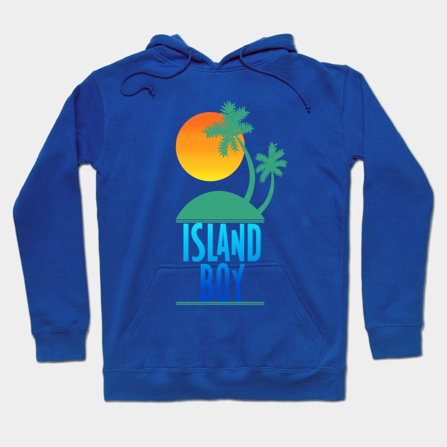 Island Boy Palm Tree Florida Hoodie by xenotransplant